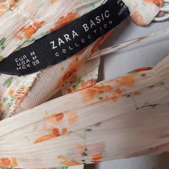 Zara Floral Blouse in Cream and Orange - Picture 5 of 7